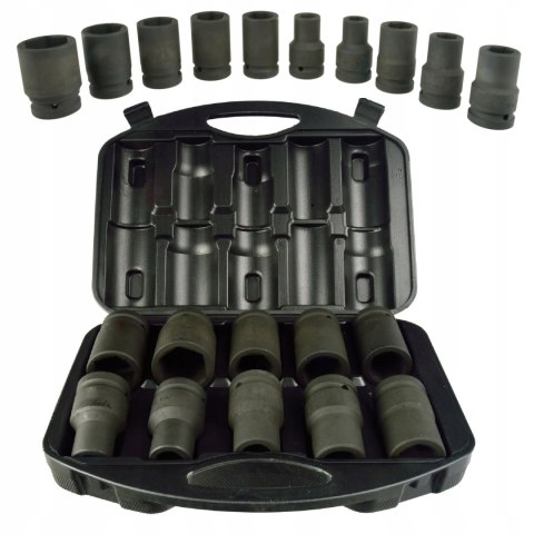 NASADKI UDAROWE 1" CAL KLUCZE NASADOWE CRV 10el ZESTAW 17-41mm NASADKA NASADKI UDAROWE 1" CAL KLUCZE NASADOWE CRV 10el ZESTAW 17-41mm NASADKA