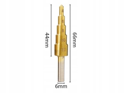 Wiertło stopniowe stożkowe choinka HSS 4-12 mm Wiertło stopniowe stożkowe choinka HSS 4-12 mm