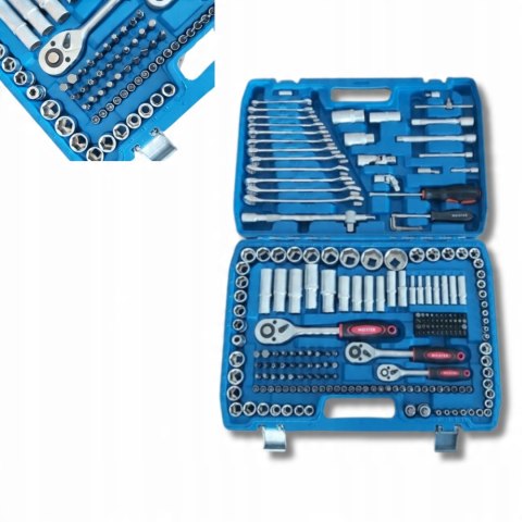 Zestaw Kluczy Nasadowych Bity 216 el 1/4" 3/8" 1/2 Grzechotka Dwukierunkowa Zestaw Kluczy Nasadowych Bity 216 el 1/4" 3/8" 1/2 Grzechotka Dwukierunkowa