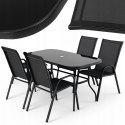 ZESTAW MEBLI DO OGRODU TARASU STÓŁ 120X72 4x KRZESŁA Black Edition PREMIUM