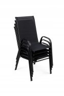ZESTAW MEBLI DO OGRODU TARASU STÓŁ 120X72 4x KRZESŁA Black Edition PREMIUM