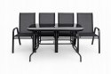 ZESTAW MEBLI DO OGRODU TARASU STÓŁ 120X72 4x KRZESŁA Black Edition PREMIUM