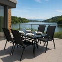 ZESTAW MEBLI DO OGRODU TARASU STÓŁ 120X72 4x KRZESŁA Black Edition PREMIUM