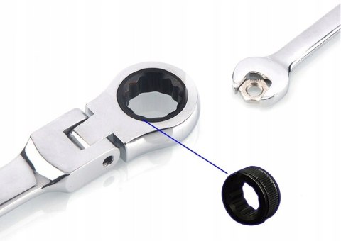 KLUCZE ŁAMANE Z GRZECHOTKĄ PŁASKO-OCZKOWE ZESTAW KLUCZY 12EL PŁACHTA