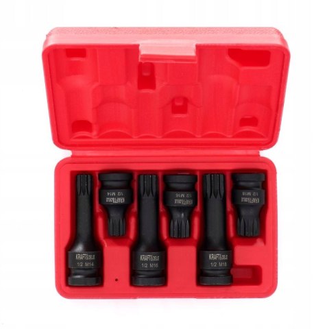 NASADKI UDAROWE 1/2" 6 szt. M14 M16 M18 WALIZKA KRAFT&DELE KD11761
