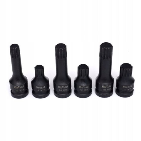 NASADKI UDAROWE 1/2" 6 szt. M14 M16 M18 WALIZKA KRAFT&DELE KD11761