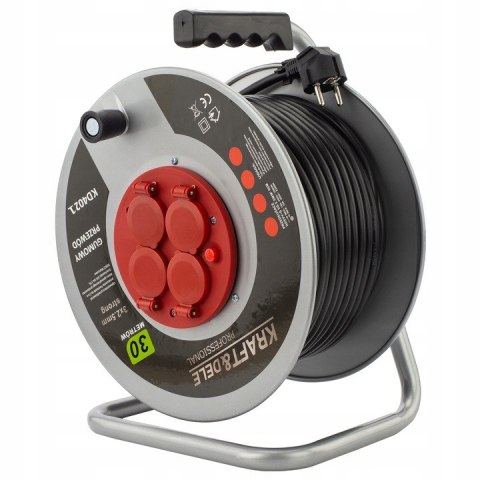 Przedłużacz ogrodowy Kraft&Dele 30 m 4 szt. gniazd srebrny