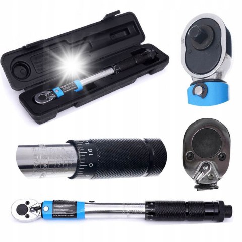 KLUCZ DYNAMOMETRYCZNY 1/2 28-210Nm kół CrV + NASADKI 17,19,21mm +PRZEDŁUŻKA