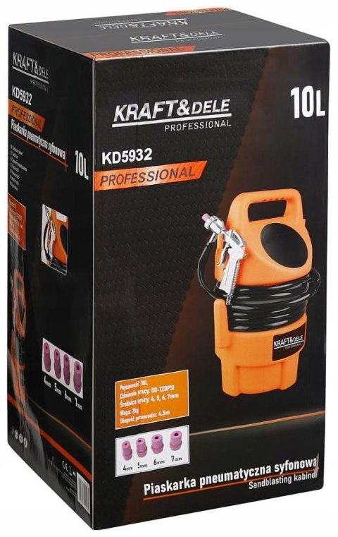 PIASKARKA PNEUMATYCZNA SYFONOWA 10L PISTOLET CZYSZCZENIA PIASKOWANIA +DYSZE