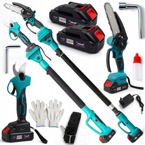 Piła Łańcuchowa 6'' +Sekator 2xAkumulator BIG AKKU 5AH wysięgnik do 4m XXXL