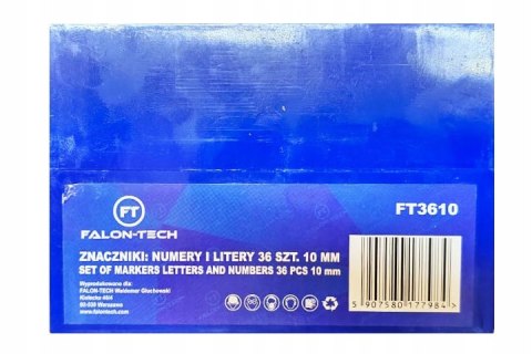 ZNACZNIKI NUMERATORY STEMPLE WYBIJAKI ALFABET LITERY CYFRY 36el 10mm