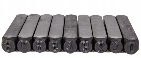 ZNACZNIKI NUMERATORY STEMPLE WYBIJAKI ALFABET LITERY CYFRY 36el 10mm
