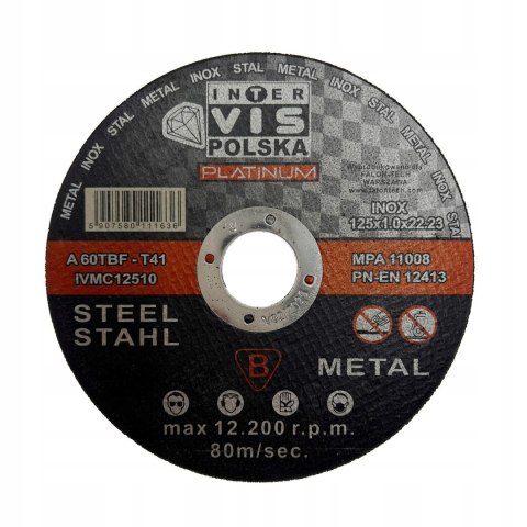 10szt TARCZA DO CIĘCIA METALU TARCZE 125x1,2 PLATINUM