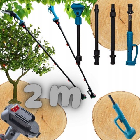 PIŁA AKUMULATOROWA 6" + SEKATOR + WYSIĘGNIK TELESKOPOWY 2M 2X48V ZESTAW