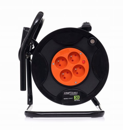Przedłużacz bębnowy Kraft&Dele 30m 4 gniazda LED czarny KD4037 3x2,5mm