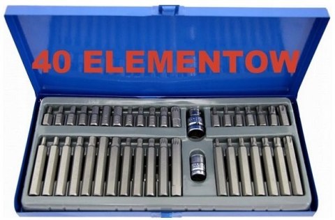 ZESTAW KLUCZE TORX SPLINE IMBUS HEX BITY 40szt CrV