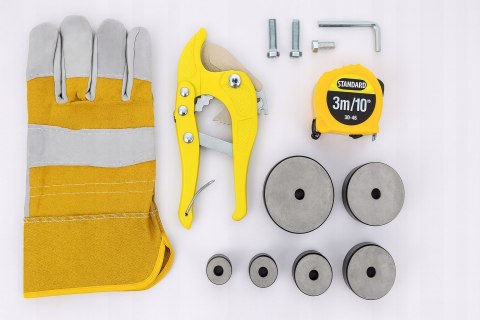 MOCNA ZGRZEWARKA POLIFUZYJNA DO ZGRZEWANIA RUR PP PCV DUŻY ZESTAW 6 MATRYC