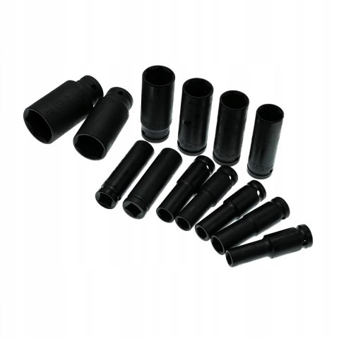 NASADKI UDAROWE 1/2'' DŁUGIE ZESTAW 10-32MM 13EL