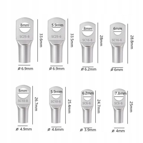 KONEKTORY OCZKOWE DO PRZEDOWDÓW KOŃCÓWKI KABLOWE RUROWE 65 SZT.