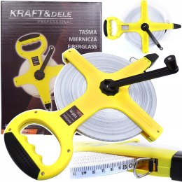 MIARA TAŚMA MIERNICZA METRÓWKA ZWIJANA 100M MIARKA FIBERGLASS KRAFT KD10429