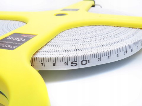 MIARA TAŚMA MIERNICZA METRÓWKA ZWIJANA 100M MIARKA FIBERGLASS KRAFT KD10429