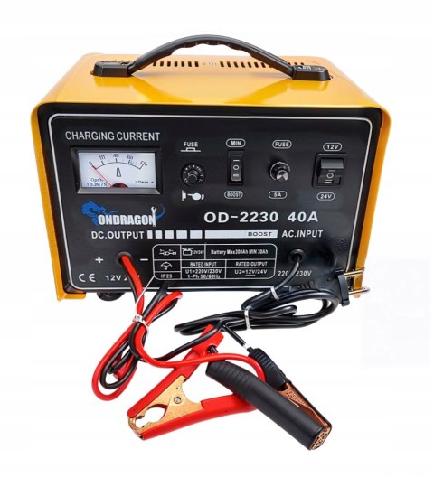 ROZRUCH 12/24V PROSTOWNIK SAMOCHODOWY Z ROZRUCHEM DO ŁADOWANIA MOCNY 40A