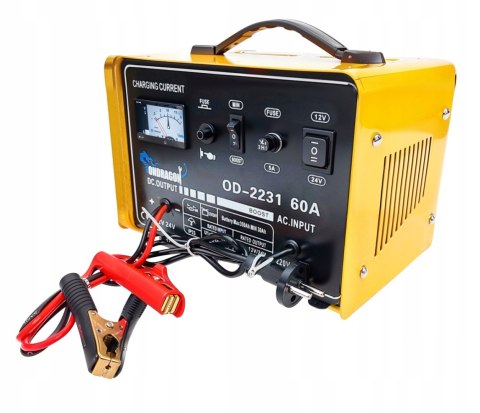 ROZRUCH 12/24V PROSTOWNIK SAMOCHODOWY Z ROZRUCHEM DO ŁADOWANIA MOCNY 60A