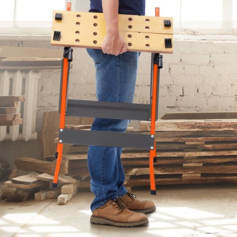 SKŁADANY STÓŁ WARSZTATOWY NARZĘDZIOWY ROBOCZY BLAT REGULACJA