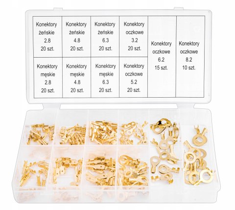 ZESTAW KONEKTORÓW KABLOWYCH ELEKTRYKA KONEKTORY WSUWKI DO KABEL 185 SZT