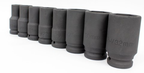 NASADKI UDAROWE NASADOWE KLUCZE 3/4'' ZESTAW NASADEK 17-32mm 8szt NASADKI UDAROWE NASADOWE KLUCZE 3/4'' ZESTAW NASADEK 17-32mm 8szt