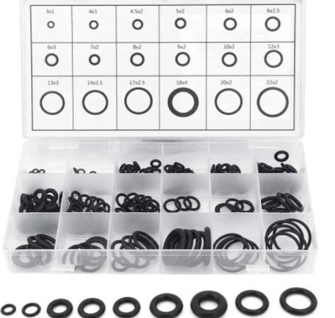 ORINGII GUMKI USZCZELKI GUMOWE 225 SZT OLEJOODPORNE ZESTAW ORINGÓW Paliwa