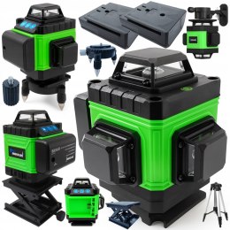 POZIOMICA LASEROWA LASER KRZYŻOWY ZIELONY SAMOPOZIOMUJĄCA 4D 360 2 BATERIE