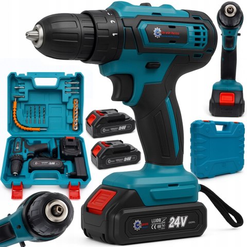 WIERTARKO WKRĘTARKA AKUMULATOROWA 24V + 2 AKUMULATORY 4.0Ah W WALIZKA