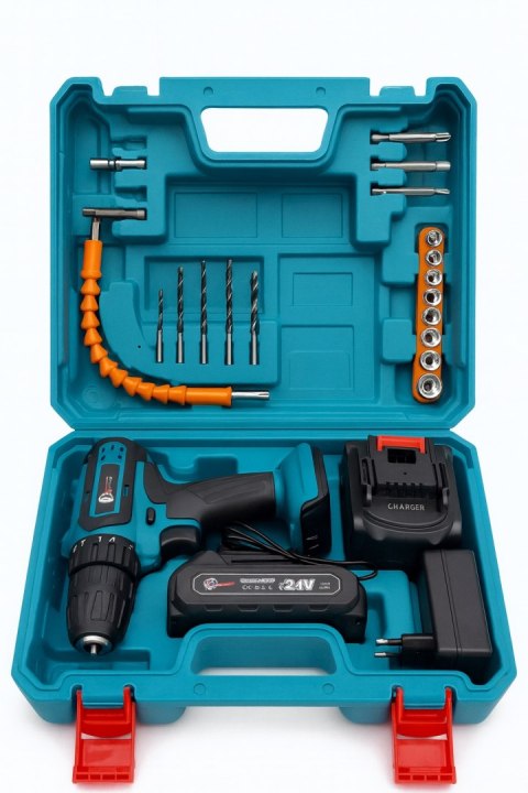 WIERTARKO WKRĘTARKA AKUMULATOROWA 24V + 2 AKUMULATORY 4.0Ah W WALIZKA