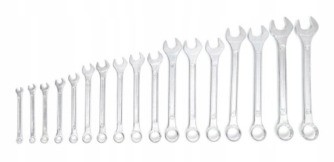 ZESTAW KLUCZY NA PŁACHCIE KLUCZE PŁASKO-OCZKOWE 6-22mm 17szt. PŁASKIE +ETUI