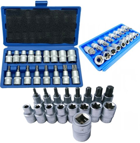 ZESTAW NASADKI NASADEK KLUCZE BITY TORX 1/2 17 EL