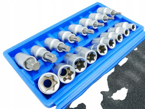 ZESTAW NASADKI NASADEK KLUCZE BITY TORX 1/2 17 EL