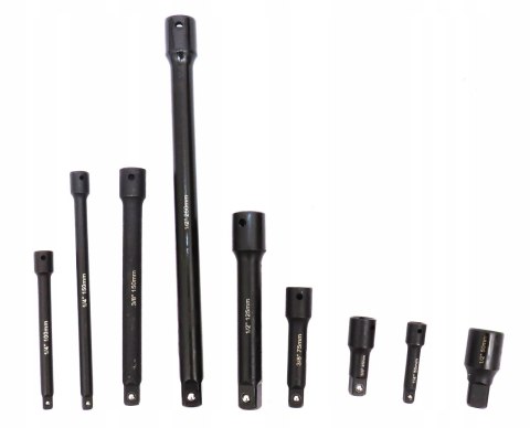 ZESTAW PRZEDŁUŻEK UDAROWYCH PRZEDŁUŻKI UDAROWE 1/4 3/8 1/2 9EL.