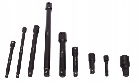 ZESTAW PRZEDŁUŻEK UDAROWYCH PRZEDŁUŻKI UDAROWE 1/4 3/8 1/2 9EL.