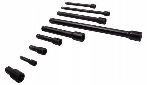 ZESTAW PRZEDŁUŻEK UDAROWYCH PRZEDŁUŻKI UDAROWE 1/4 3/8 1/2 9EL.