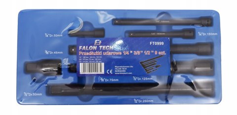 ZESTAW PRZEDŁUŻEK UDAROWYCH PRZEDŁUŻKI UDAROWE 1/4 3/8 1/2 9EL.