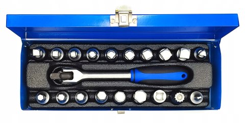 KLUCZE NASADKI DO KORKÓW SPUSTOWYCH OLEJU 20el + POKRĘTŁO PRZEGUBOWE 3/8"