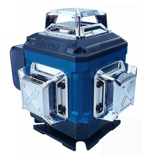 POZIOMICA LASEROWA LASER KRZYŻOWY ZIELONY SAMOPOZIOMUJĄCA 4D 360 2 BATERIE