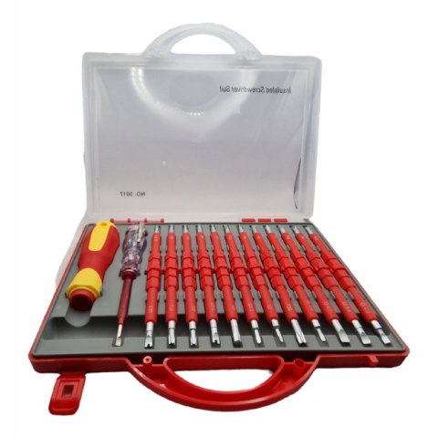 ZESTAW WKRĘTAKÓW ŚRUBOKRĘTY IZOLOWANE 25 rozmiarów + WALIZKA DLA ELEKTRYKA