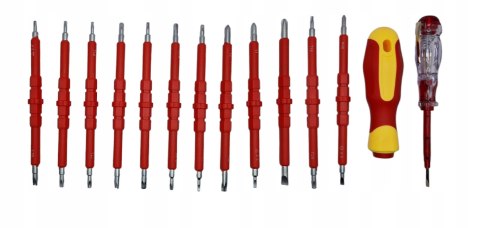 ZESTAW WKRĘTAKÓW ŚRUBOKRĘTY IZOLOWANE 25 rozmiarów + WALIZKA DLA ELEKTRYKA