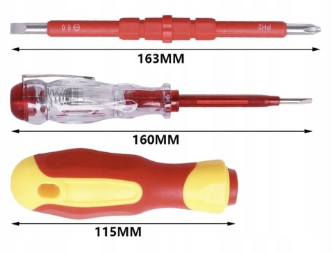 ZESTAW WKRĘTAKÓW ŚRUBOKRĘTY IZOLOWANE 25 rozmiarów + WALIZKA DLA ELEKTRYKA