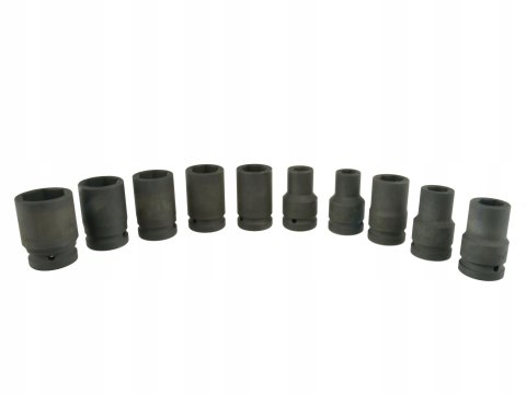 NASADKI UDAROWE 1" CAL KLUCZE NASADOWE CRV 10el ZESTAW 17-41mm NASADKA