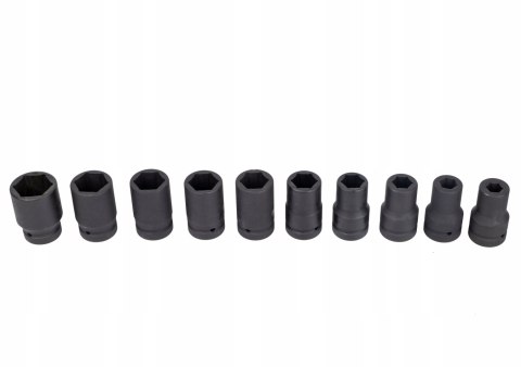 NASADKI UDAROWE 1" CAL KLUCZE NASADOWE CRV 10el ZESTAW 17-41mm NASADKA