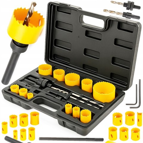 O OTWORNICE DO METALU I DREWNA BIMETAL ZESTAW OTWORNIC 17 EL. FREZY 19-76MM