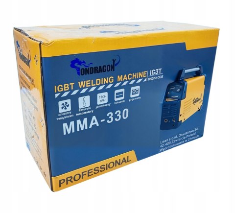 SPAWARKA INWERTEROWA INWERTOROWA MMA MOCNA IGBT HOT START ANTI STICK 330A